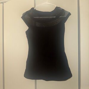 VENUS Black Sleeveless Mesh Blouse